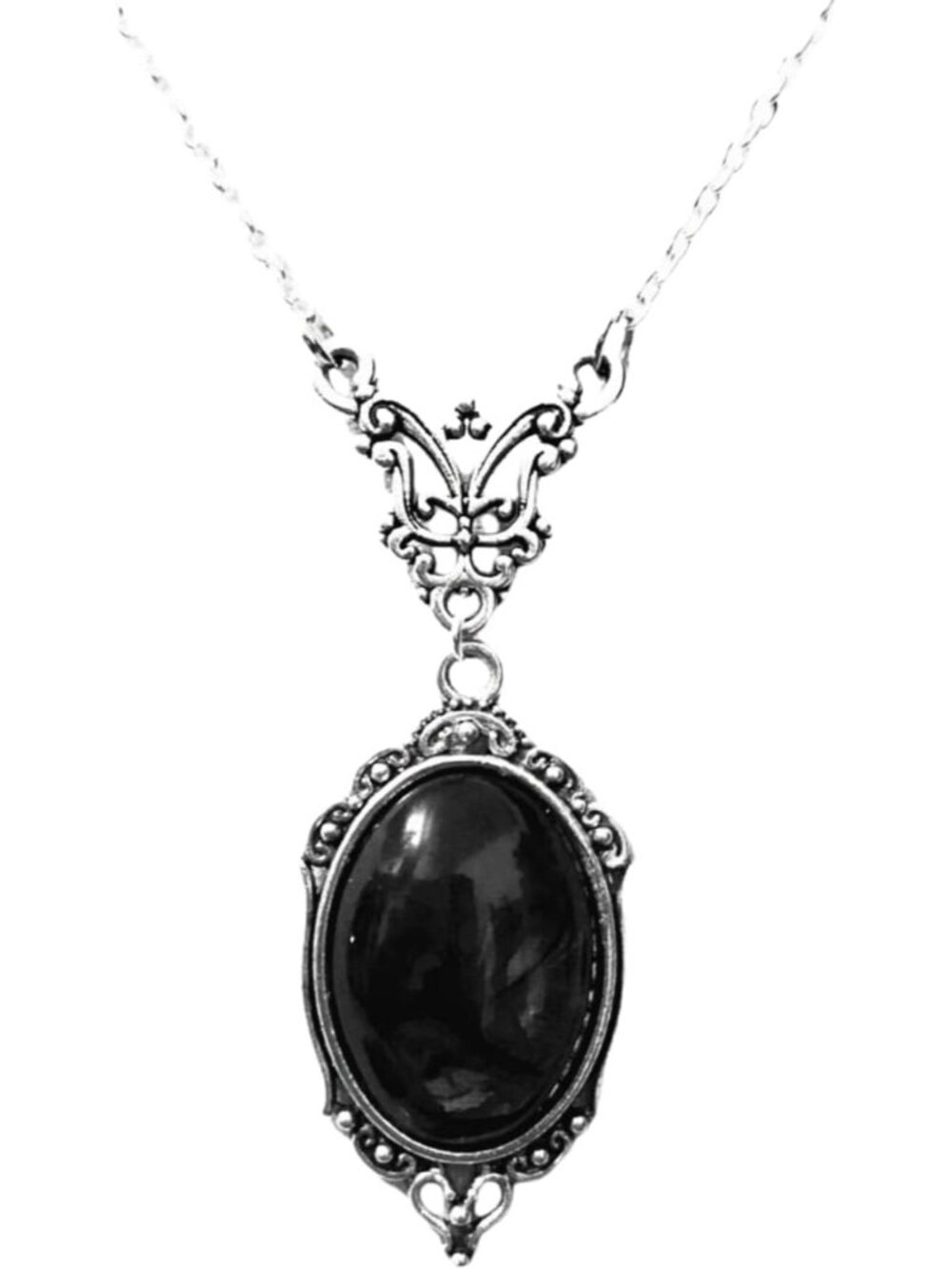 Women's Black 1 Gothic Vampire Blood Cameo Pendant Vintage Witch Choker Necklace
